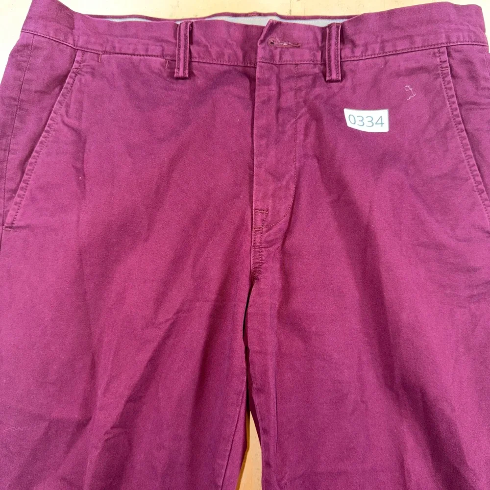 Polo Ralph Lauren Mens 32x30 Burgundy Stretch Straight Fit Chino Pants Maroon